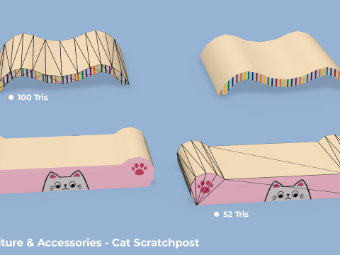 Pet Furniture Accessories - Low Poly House Items 3D 模型