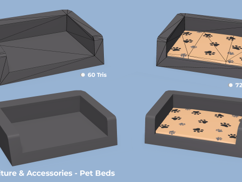 Pet Furniture Accessories - Low Poly House Items 3D 模型