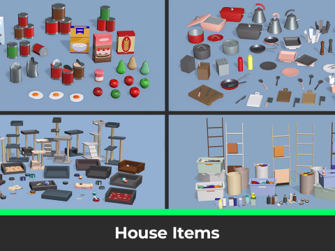 House Items - Low Poly 3D Модель
