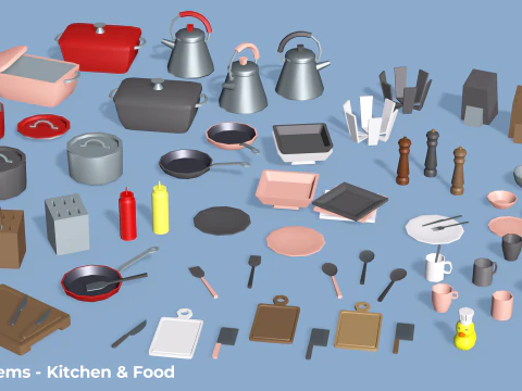House Items - Low Poly 3D Model