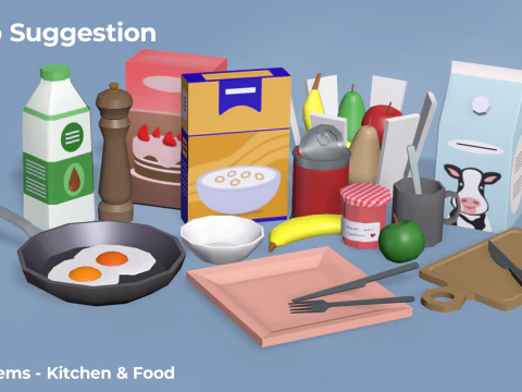 House Items - Low Poly 3D Model