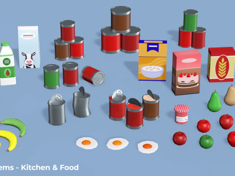 House Items - Low Poly 3D Model