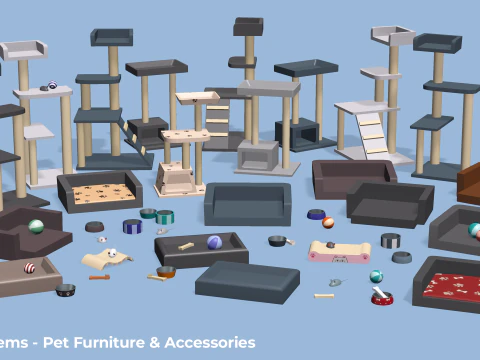 House Items - Low Poly 3D Model