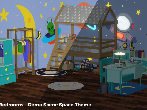 Kamar Tidur Bergaya - Dekorasi Tempat Tidur Mainan Anak Dewasa Model 3D