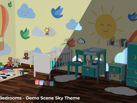 Kamar Tidur Bergaya - Dekorasi Tempat Tidur Mainan Anak Dewasa Model 3D