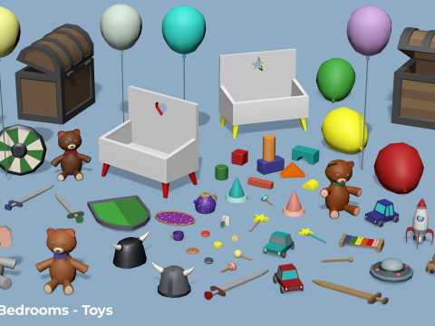 Kamar Tidur Bergaya - Dekorasi Tempat Tidur Mainan Anak Dewasa Model 3D