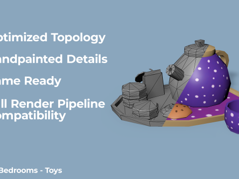 Kamar Tidur Bergaya - Dekorasi Tempat Tidur Mainan Anak Dewasa Model 3D
