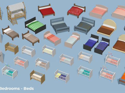 Kamar Tidur Bergaya - Dekorasi Tempat Tidur Mainan Anak Dewasa Model 3D