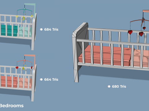 Kamar Tidur Bergaya - Dekorasi Tempat Tidur Mainan Anak Dewasa Model 3D