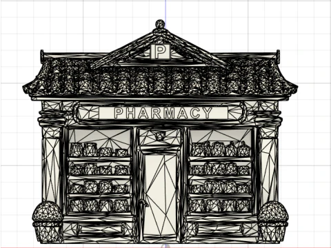 P Shop Tradional For 3D Print 3D Print Model