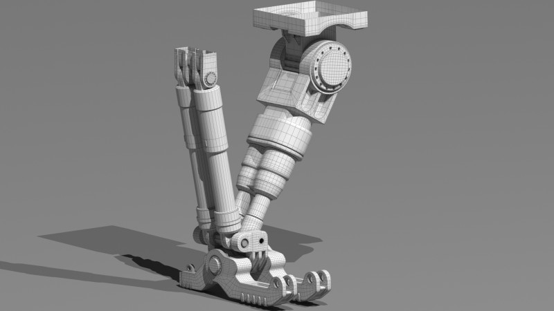 Sci-fi Spaceship Landing Gear 3D Model .c4d .max .obj .3ds .fbx .stl .blend 