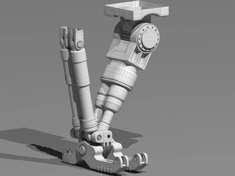 Tren de aterrizaje de nave espacial de ciencia ficci&oacute;n Modelo 3D