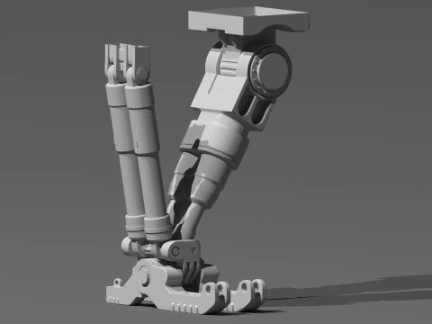 Sci-fi Spaceship Landing Gear 3D Model