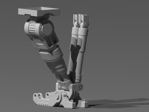 Sci-fi Spaceship Landing Gear 3D Model