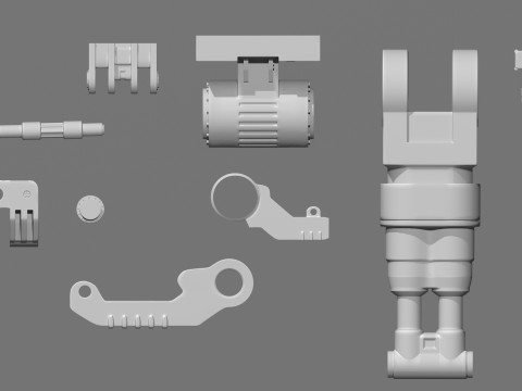 Sci-fi Spaceship Landing Gear 3D Model