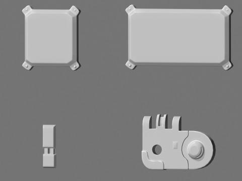 Sci-fi Spaceship Landing Gear 3D Model