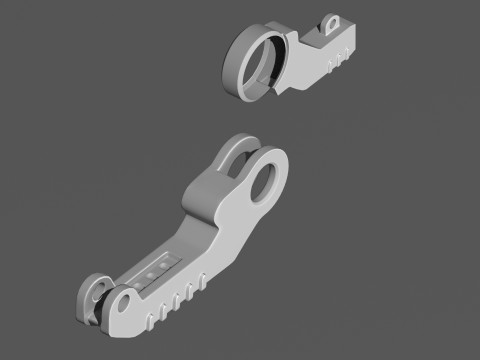 Sci-fi Spaceship Landing Gear 3D Model