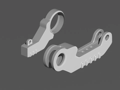Sci-fi Spaceship Landing Gear 3D Model