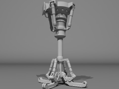 Sci-fi Spaceship Claw-type Landing Gear 3D Model