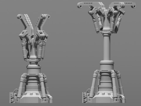Sci-fi Spaceship Claw-type Landing Gear 3D Model