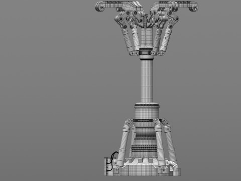 Sci-fi Spaceship Claw-type Landing Gear 3D Model