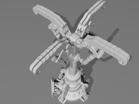 Sci-fi Spaceship Claw-type Landing Gear 3D Model
