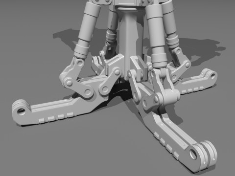 Sci-fi Spaceship Claw-type Landing Gear 3D Model