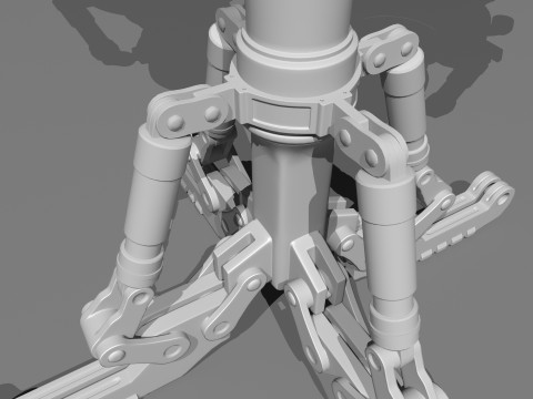 Sci-fi Spaceship Claw-type Landing Gear 3D Model