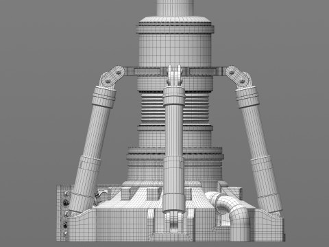 Sci-fi Spaceship Claw-type Landing Gear 3D Model