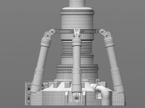 Sci-fi Spaceship Claw-type Landing Gear 3D Model