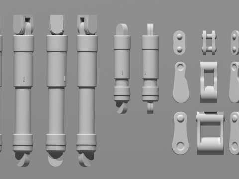 Sci-fi Spaceship Claw-type Landing Gear 3D Model