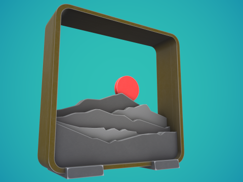 Sunset Tablestop 3D print model kit Model Cetak 3D