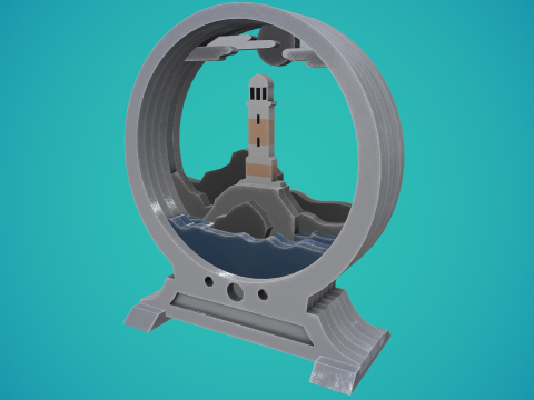 Night Lighthouse 3D print model kit 3D 프린트 모델