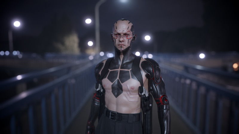 Cyberpunk character 3D Modell .c4d .max .obj .3ds .fbx .stl .blend