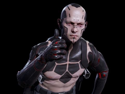 Cyberpunk character 3D Modell