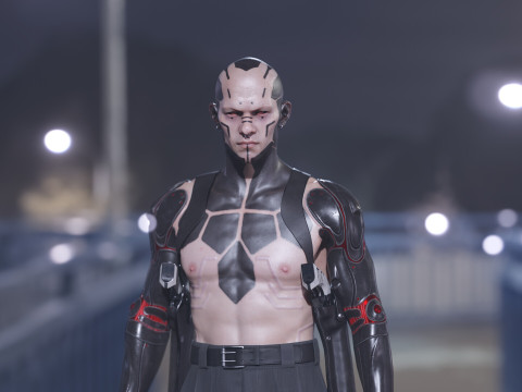 Cyberpunk character 3D Modell