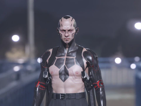 Cyberpunk character 3D Model