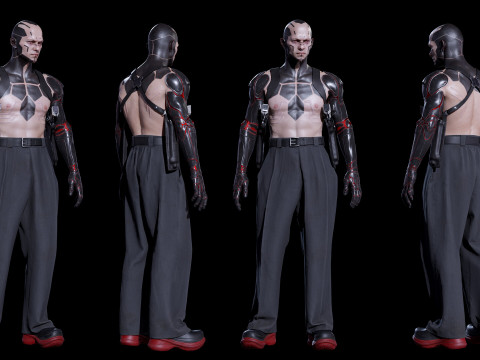 Cyberpunk character 3D Modell