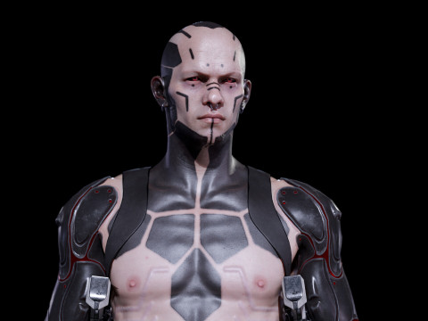 Cyberpunk character 3D Modell