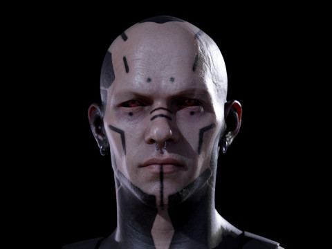 Cyberpunk character 3D Modell