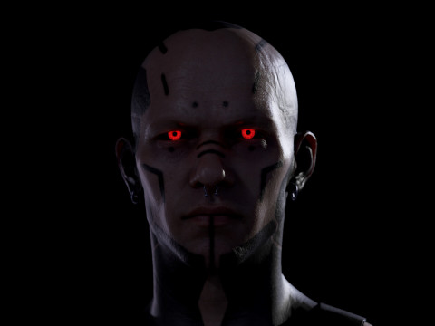 Cyberpunk character 3D Modell