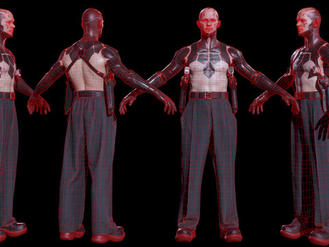 Cyberpunk character 3D Modell