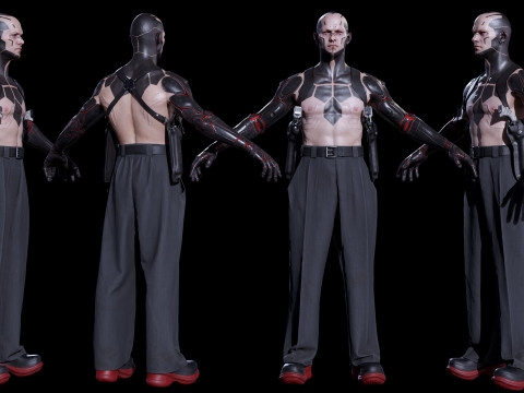 Cyberpunk character 3D Modell