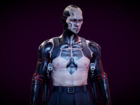 Cyberpunk character 3D Modell