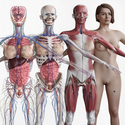 Female Complete Anatomy 3D Model .c4d .max .obj .3ds .fbx .stl .blend 