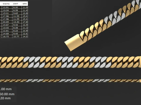 Cuban bracelet 3D Model