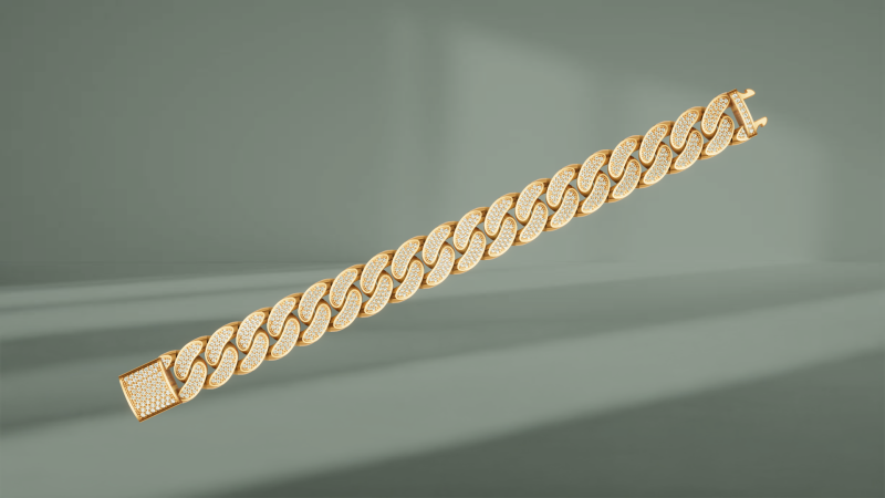 Hip-hop diamond bracelet 3D 模型 .c4d .max .obj .3ds .fbx .stl .blend