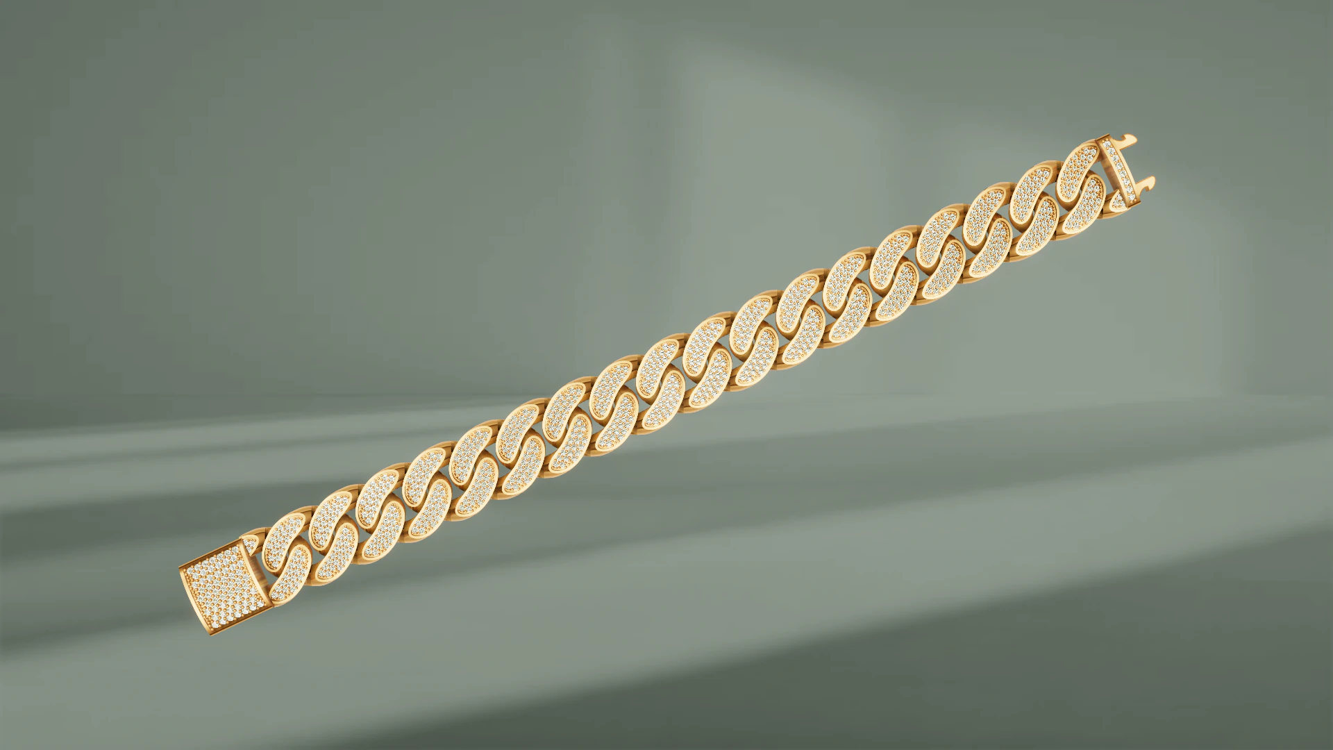 Hip-hop diamond bracelet 3D Model .c4d .max .obj .3ds .fbx .stl .blend 