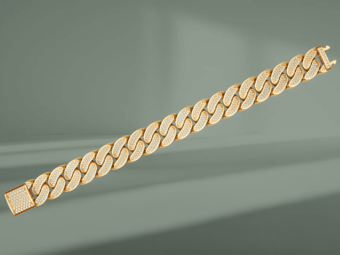 Hip-hop diamond bracelet 3D 模型