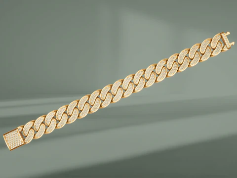 Hip-hop diamond bracelet 3D Model